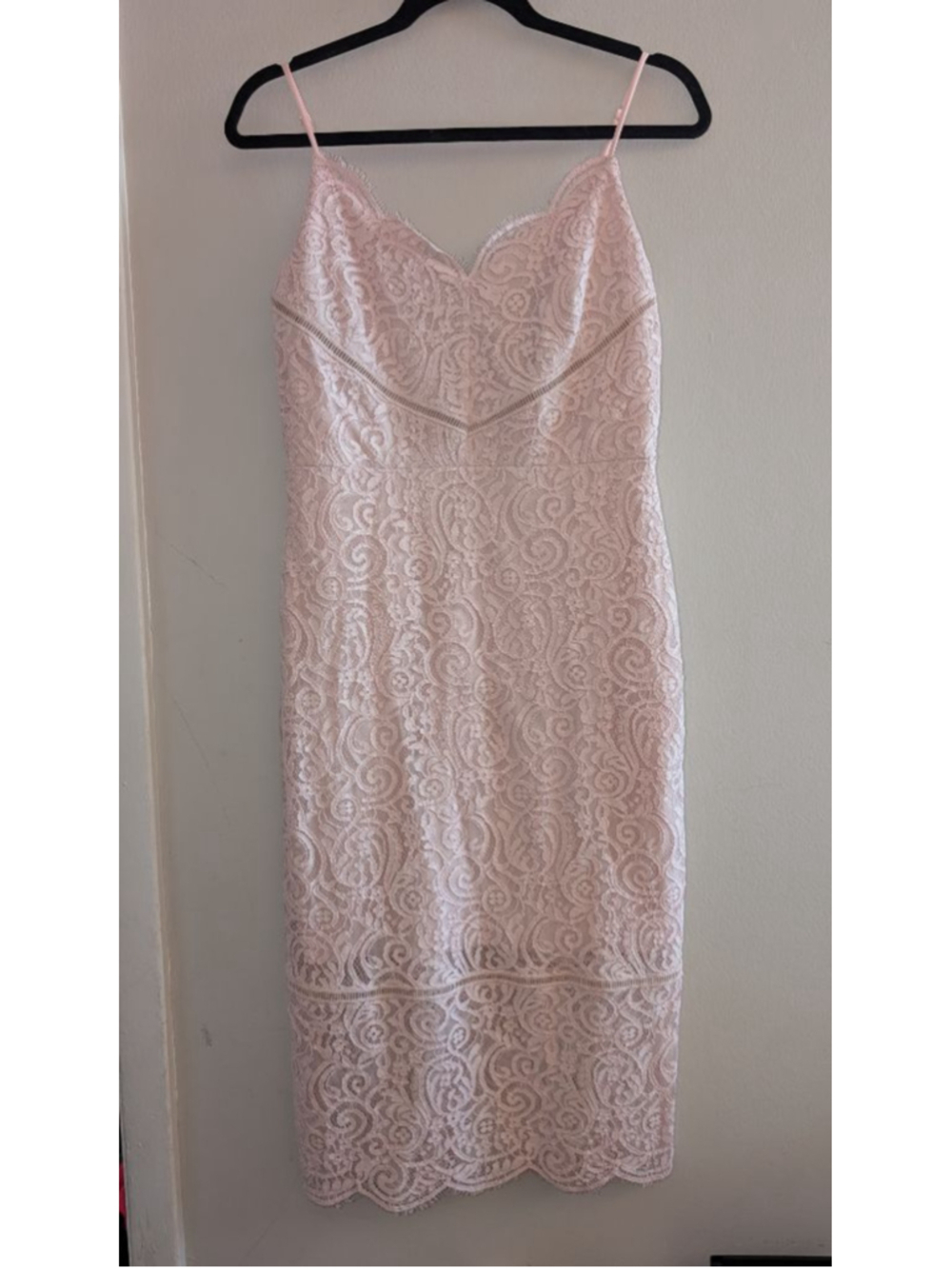 Express Pink Lace Midi Dress Womens Small